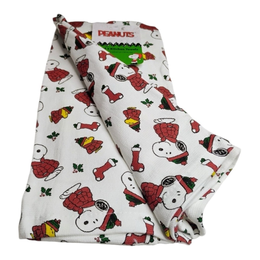 Peanuts Snoopy Red Puffer Kitchen Towels 2 Pack Set